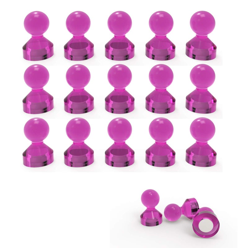 Ant Mag Magnetic Push Pins Strong Push Pin Magnets for Fridge Whiteboards Calendars Maps in School & Office Pack of 18 Light Pink - Image 1